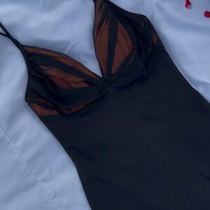 Elegant Black and Brown Women's Dress